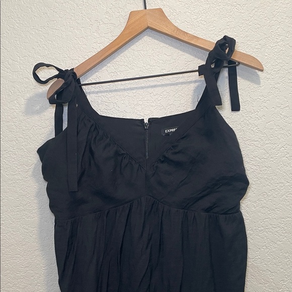 Express Elegant Black Tie-Strap Dress Size Large - Picture 3 of 8